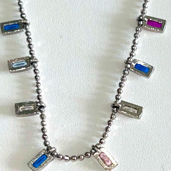 New Mia Fiore Dyadema Italy Sterling Silver Multi Crystal Bead Necklace - Picture 3 of 16